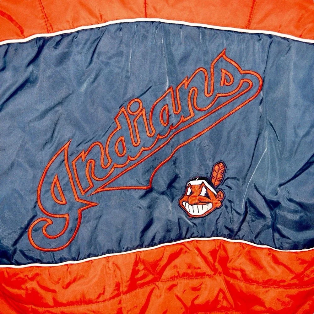 Vintage Pro Player‎ Cleveland Indians Guardians Puffer Jacket Mens Medium MLB